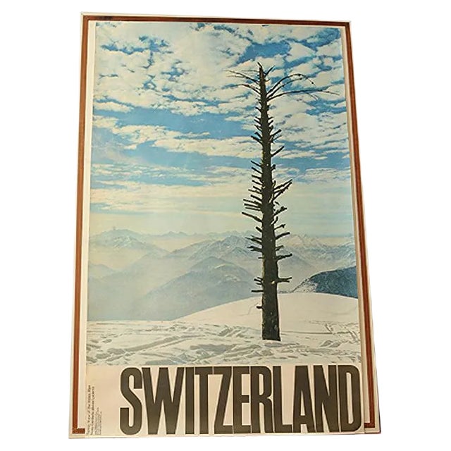 Swiss National Tourist Office Travel Advertising Lithograph by H Kasser from Buchdruckerei Winterthur AG, 1970s For Sale