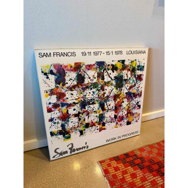 Sam Francis 1977 Louisiana Museum Exhibition Poster Custom Acrylic Box Frame Jerry Solomon Munn Denmark For Sale - Image 13 of 18
