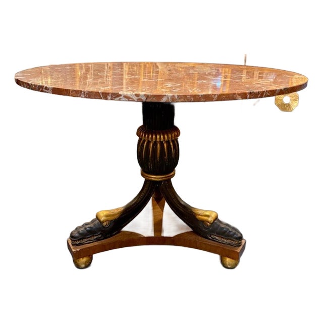 19th Century Italian Empire Style Table With Marble Top For Sale