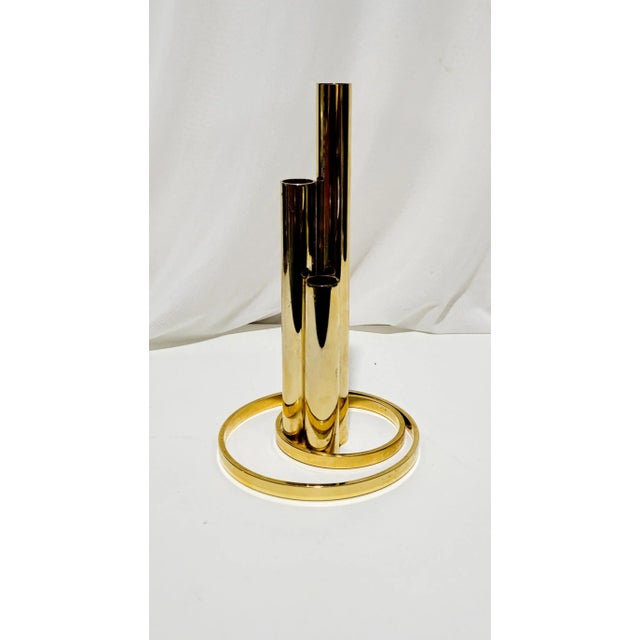 Modernist Dorval Italy 24k Plated Bud Vase For Sale - Image 9 of 9
