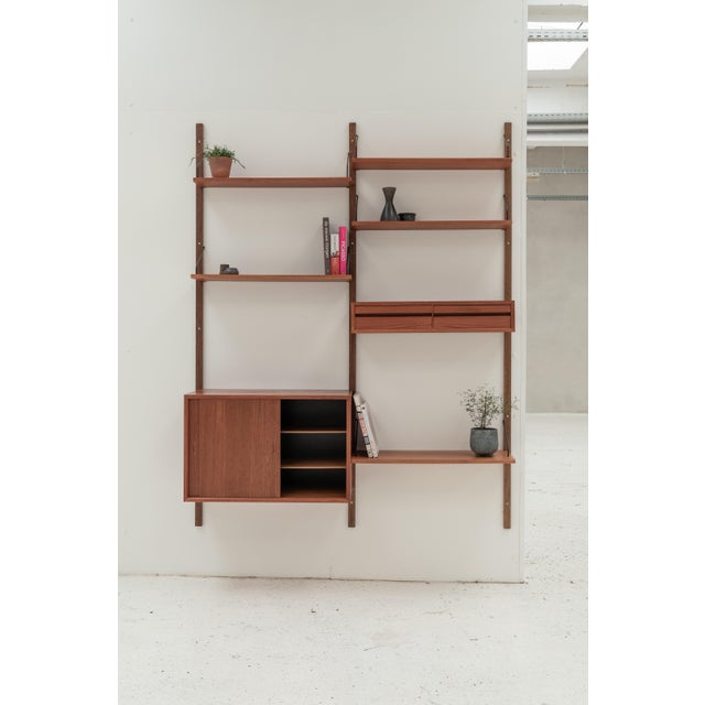 Brown Two-Bay Wall Unit by P. Cadovius, 1960s For Sale - Image 8 of 18