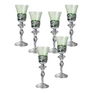 Art Deco Nude Liqueur Glasses, Set of 6 For Sale