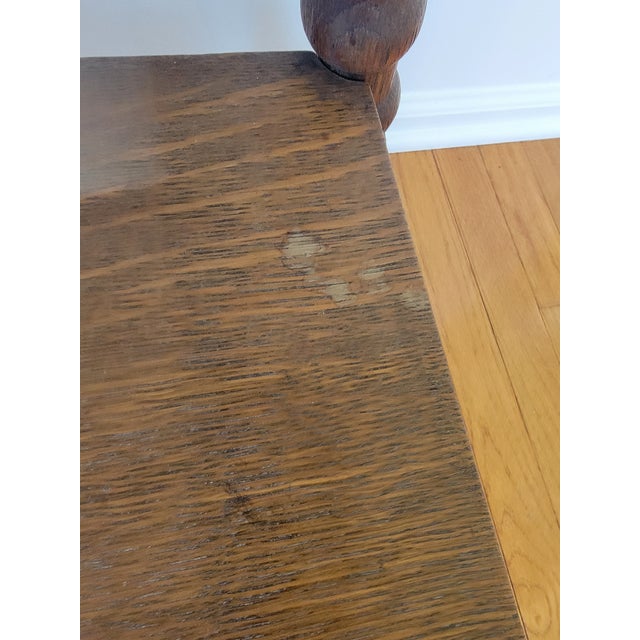 Early 20th-Century Oak Square Parlor Table With Lower Shelf For Sale - Image 12 of 12