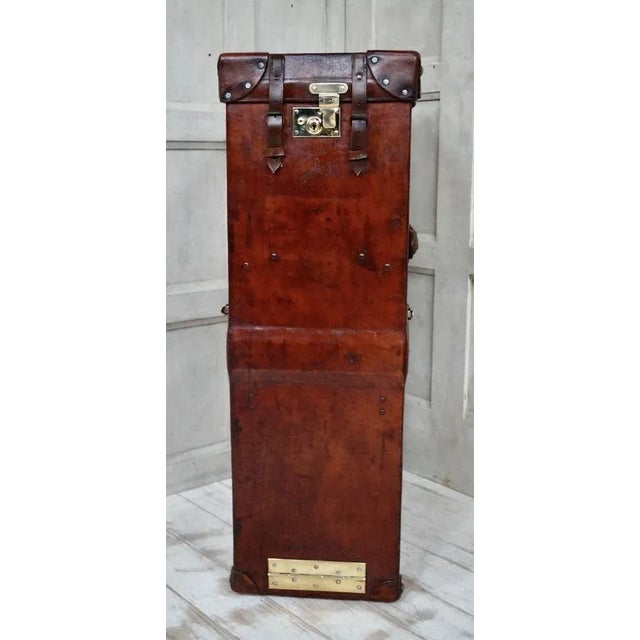 Antique Elgin Leather Works Travel Wardrobe For Sale - Image 3 of 18