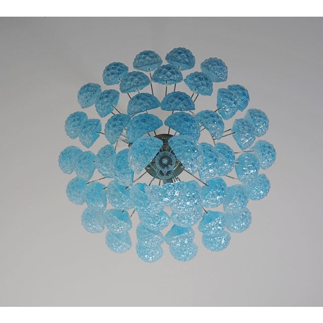 Magic Murano Blue Drops Chandeliers, 1980s, Set of 2 For Sale - Image 9 of 15