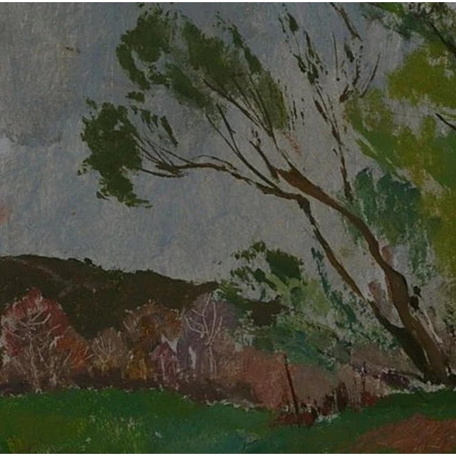 1970s Ukrainian Spring Landscape Oil Painting on Cardboard, 1974 60-70 For Sale - Image 5 of 6