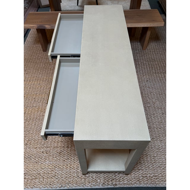 Restoration Hardware Graydon Shagreen Console Table For Sale - Image 10 of 12