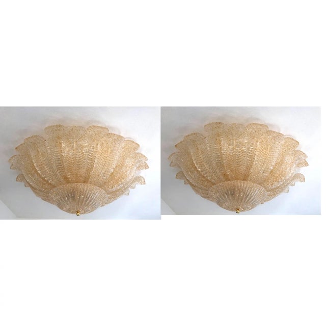 Murano Murano Style Glass Sputnik Chandelier Flush Mounts, Mazzega Style - a Pair For Sale - Image 4 of 9