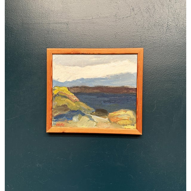 Stig Delang, Landscape II, 1950s, Oil Painting on Canvas, Framed For Sale - Image 15 of 16