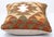 Tribal Arteverk Handwoven Afghan Kilim Lumbar Pillow — Brown & Green Diamonds For Sale - Image 3 of 3