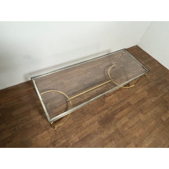 Metal C. 1960s Hollywood Regency Italian Maison Jansen Style Mixed Metal Coffee Table For Sale - Image 7 of 7