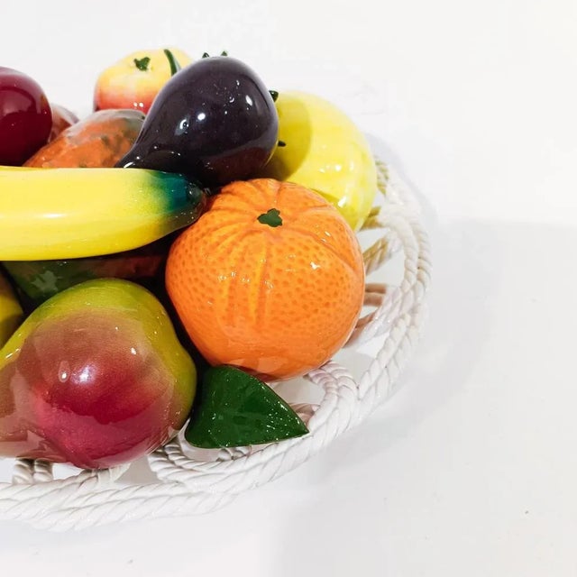White Large Ceramic Tabletop Fruit Bowl from Hispania, Spain, 1950s For Sale - Image 8 of 13
