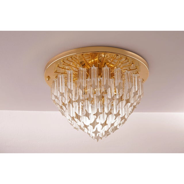 Mid-Century Modern Mid-Century Flush Mount with Murano Glass from Venini For Sale - Image 3 of 8