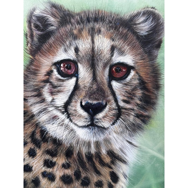 “Cheetah Cub” Original Oil Painting on Canvas by Pip McGarry – Framed British Wildlife Portrait Art Item Description...