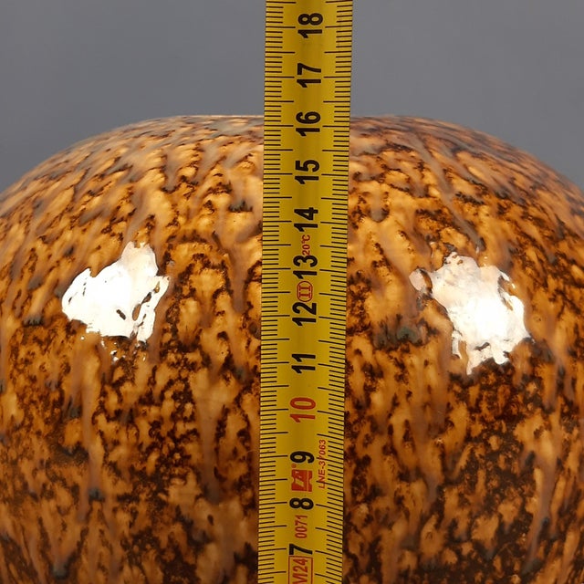 Vintage Space Age Ceramic Sphere Vase with Tortoiseshell Enamel, 1970s For Sale - Image 10 of 11
