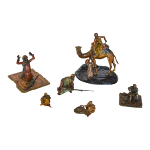 Collection of Six Vienna Bronze Arab Figurines by Franz Xaver Bergmann