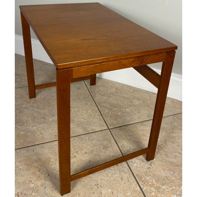 Contemporary Hans Wegner Style Midcentury Wooden Nesting Tables or Gigogne End Tables For Sale - Image 3 of 8