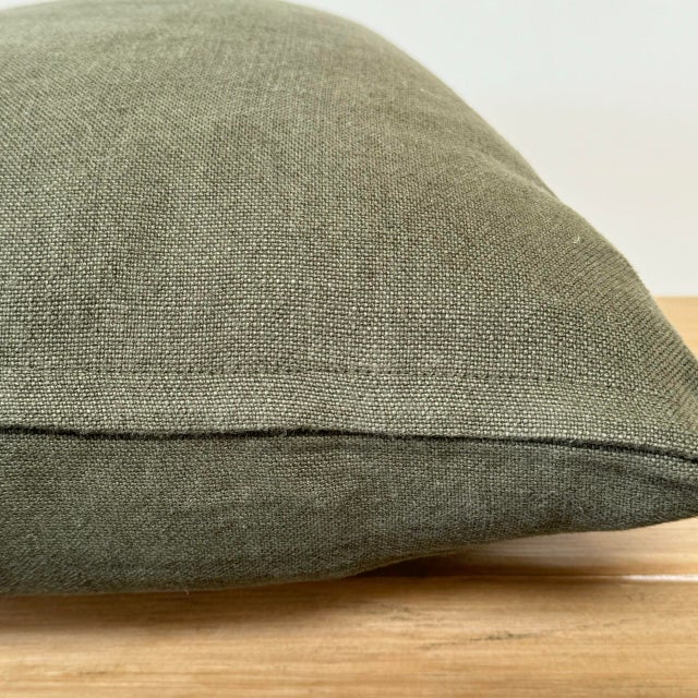 Not Yet Made - Made To Order Belgian Linen Pillow Cover in Forest For Sale - Image 5 of 5