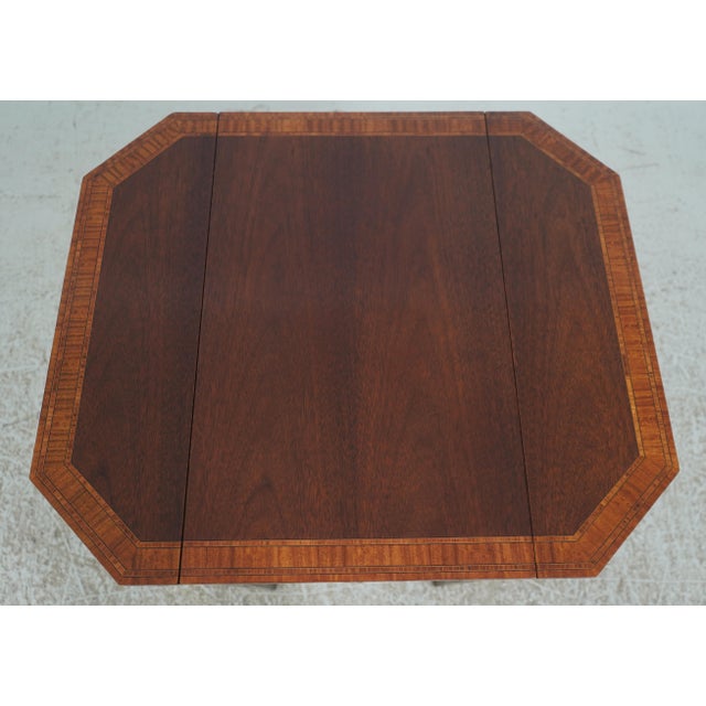 Wood Councill Craftsmen Banded Drop Side Pembroke Table For Sale - Image 7 of 18