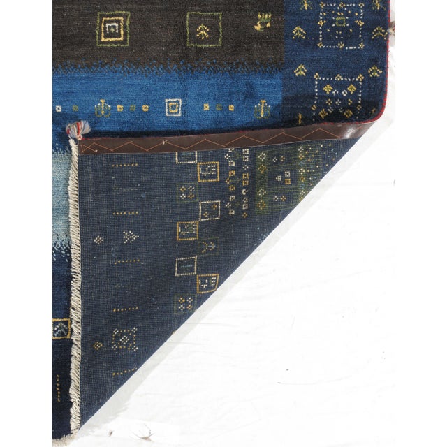 1980s Vintage Hand-Knotted Persian Gabbeh Rug 6'7" X 7'8" For Sale - Image 5 of 5