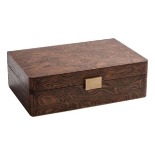 Linea Madrona Burl Veneer Jewelry Box For Sale
