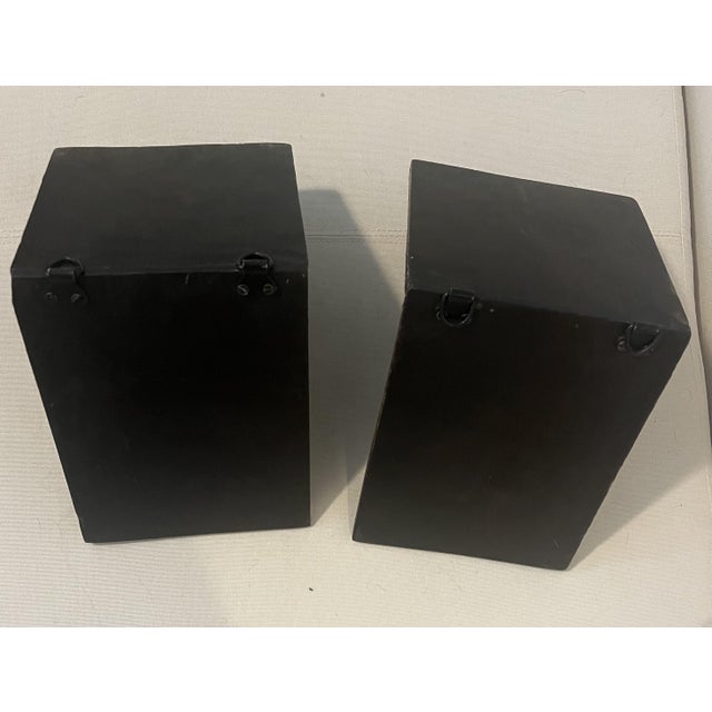 Coffee Carved Wood Elephant Head Floating Wall Shelves - A Pair For Sale - Image 8 of 8