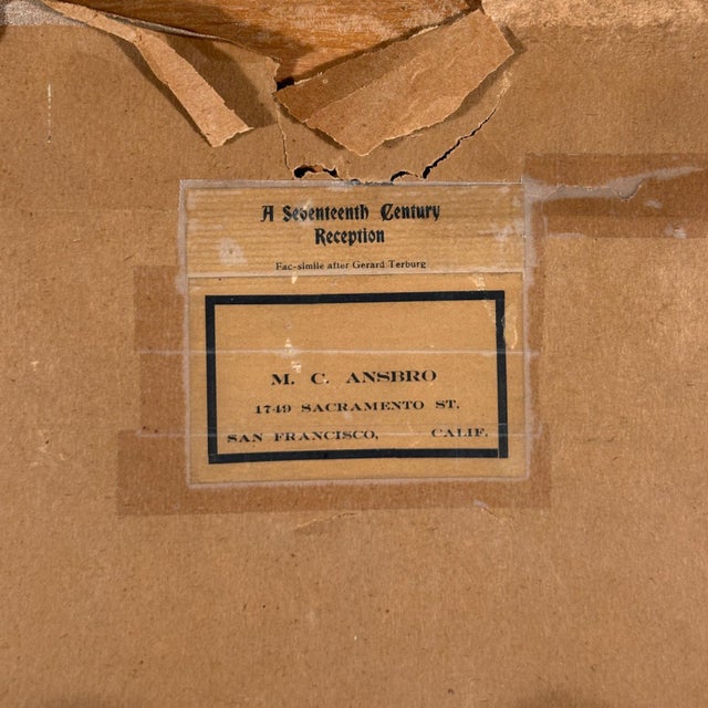 Black After Gerard De Borch, the Gallant Conversation, Framed Fac-Simile Print For Sale - Image 8 of 8