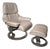Set of Leather Recliner and Ottoman from Stressless For Sale