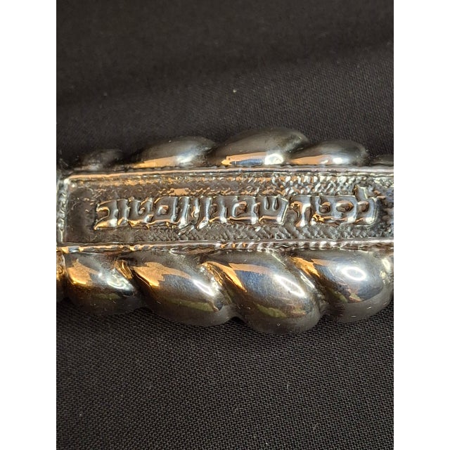 1990s Mazon Sterling Silver .925 Shabbat Challah Knife 13" Serrated Steel in Box Judaica For Sale - Image 12 of 18