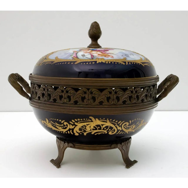 Blue Antique French Porcelain Potpourri from Sevres, 1880s For Sale - Image 8 of 18