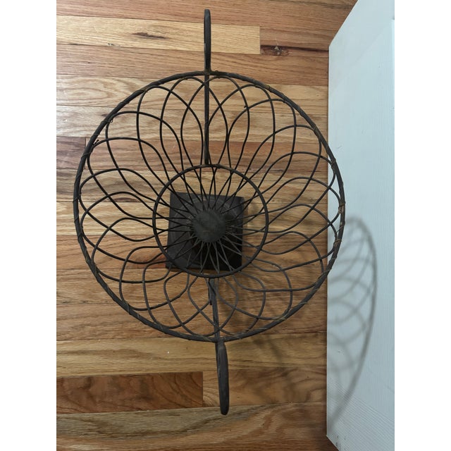 Brown Vintage Iron French Garden Urn Pedestal Planter With Decorative Scroll Handles For Sale - Image 8 of 10