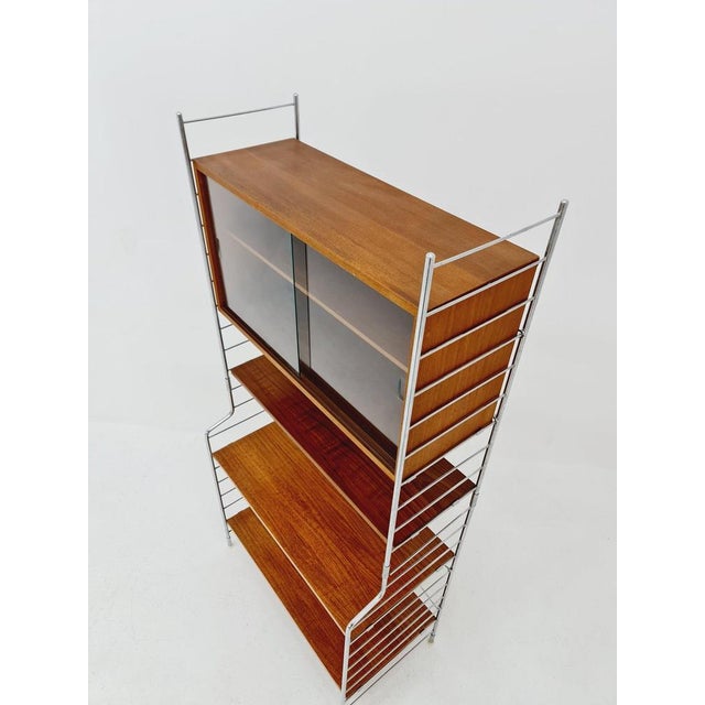 Wood Free Standing String Shelf-System with Cabinet in Teak from WHB Germany, 1950s For Sale - Image 7 of 11
