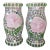 Vintage Mosaic Glass Rose Flower Glass Hurricanes- A Pair For Sale