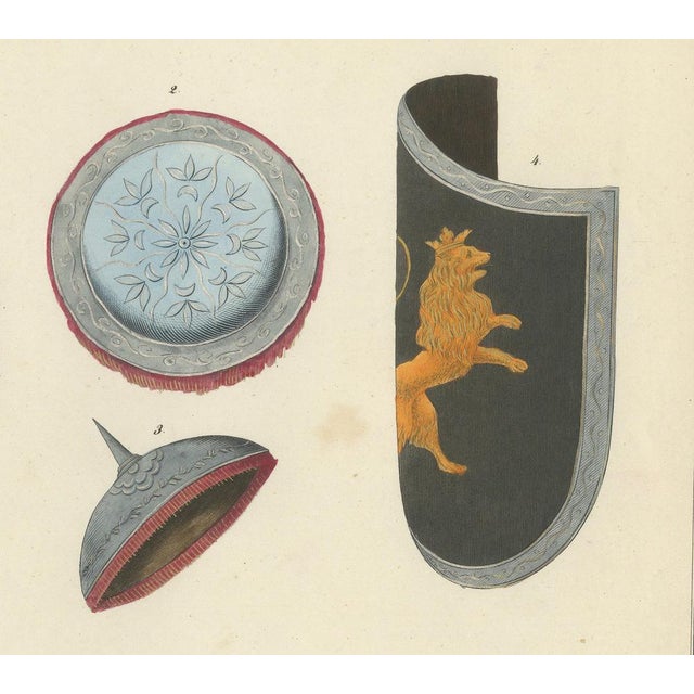 Ornate Medieval and Renaissance Shields, 1842, Lithograph For Sale - Image 3 of 6