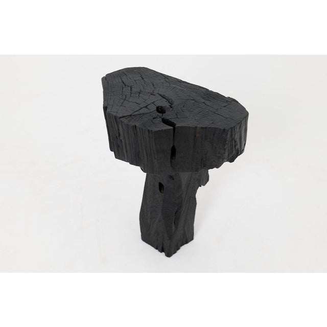 Hand-Carved Sculptural Hardwood Side Table by Logniture For Sale - Image 4 of 9