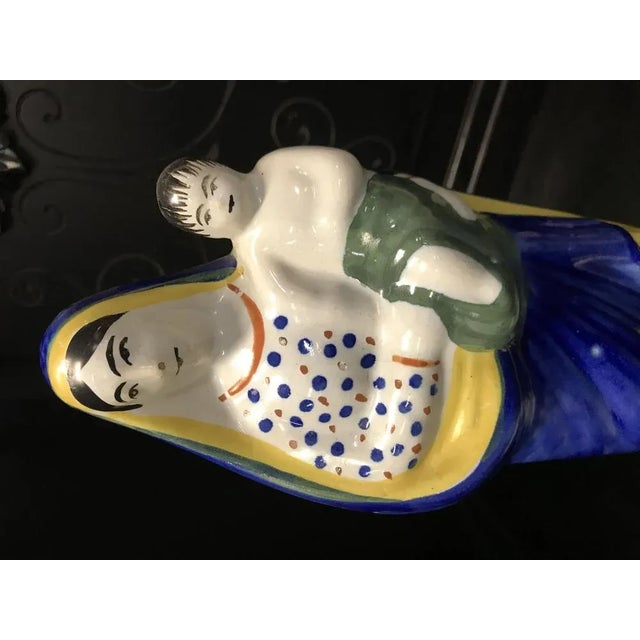 Antique Holy Mary Figurine in Earthenware, 1890s For Sale - Image 3 of 4
