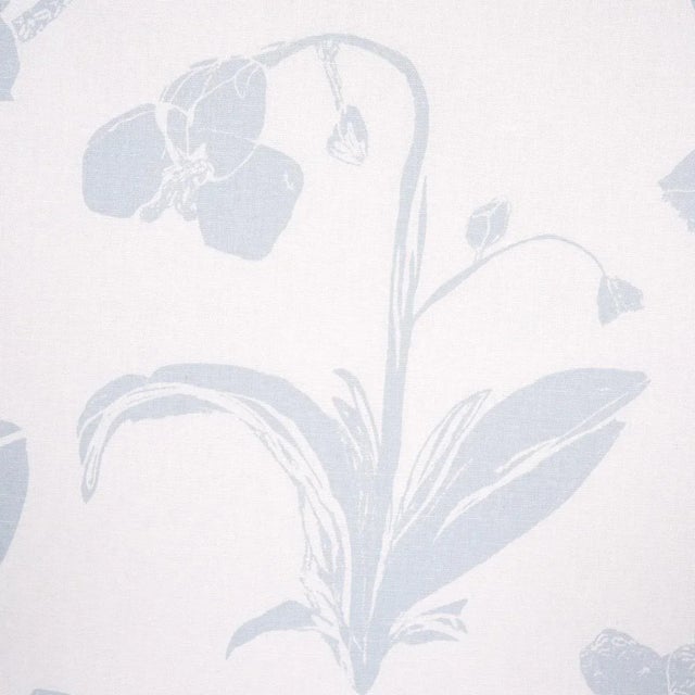 Contemporary Sample - Schumacher x Hera Ford Orchids Have Dreams Fabric in Sky For Sale - Image 3 of 4