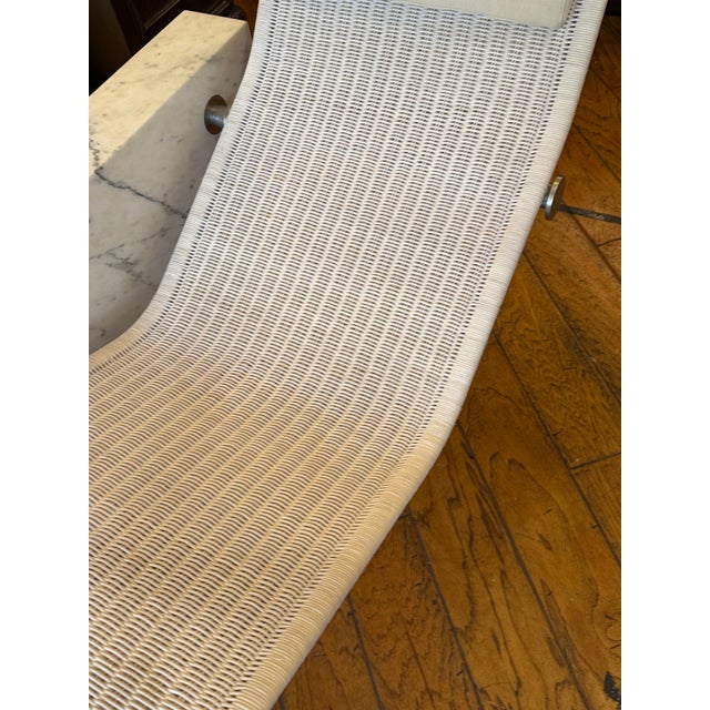 Kreoo by Decormarmi Vis-A-Vis Marble + Rattan Floating Chaise For Sale - Image 9 of 12
