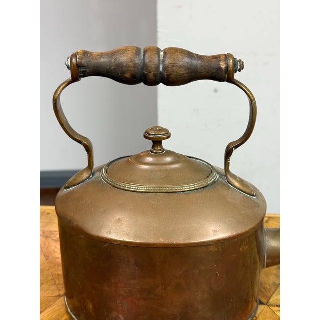 19th Century Cooper Kettle With Wooden Handle For Sale - Image 9 of 12