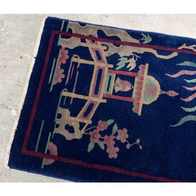 Art Deco 1920s, Handmade Antique Art Deco Chinese Rug 2.1' X 3.10' For Sale - Image 3 of 9