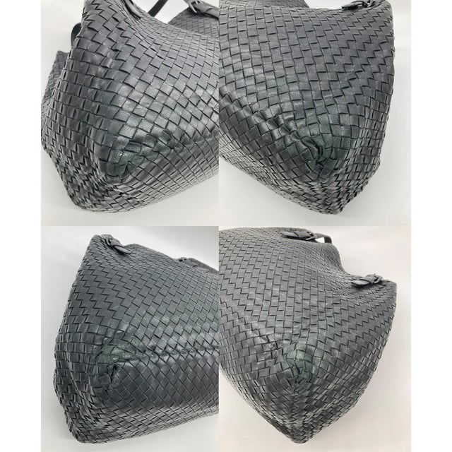 Contemporary Bottega Veneta Black Woven Leather Handbag Tote For Sale - Image 3 of 12