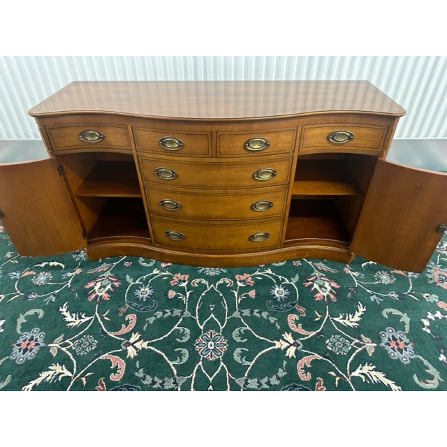 1960s Henredon Mahogany Sideboard Buffet, Server on Caster Wheels