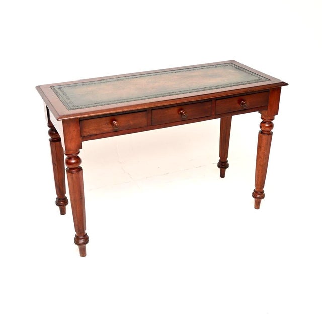 Antique William IV Writing Table with Leather Top, 1840 For Sale - Image 10 of 10