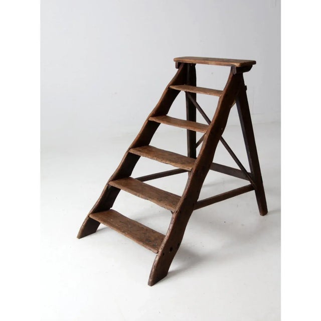 Antique Stairs Ladder Shelf For Sale - Image 6 of 13