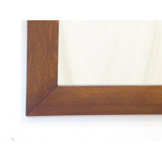 Vintage Modern Oak Mirror For Sale - Image 4 of 5