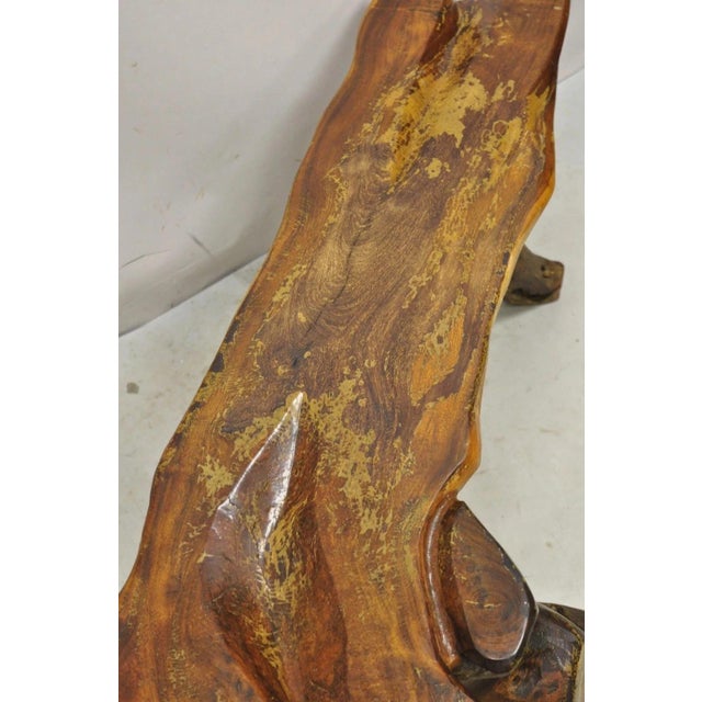 Mid 20th Century Vintage Mid Century Modern Organic Driftwood Sculptural Bench Coffee Table For Sale - Image 5 of 12