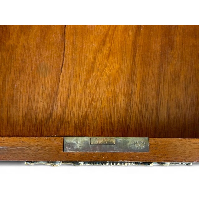 Refined Neoclassical French Empire Desk With Leather Top and Sculptural X Base For Sale - Image 11 of 18