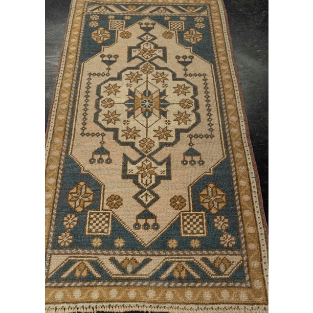 Turkish Mini Rug Oriental Hand Knotted Vintage Rug 1'11" x 3'6" #21204 Explore a curated collection of hallway runners,...