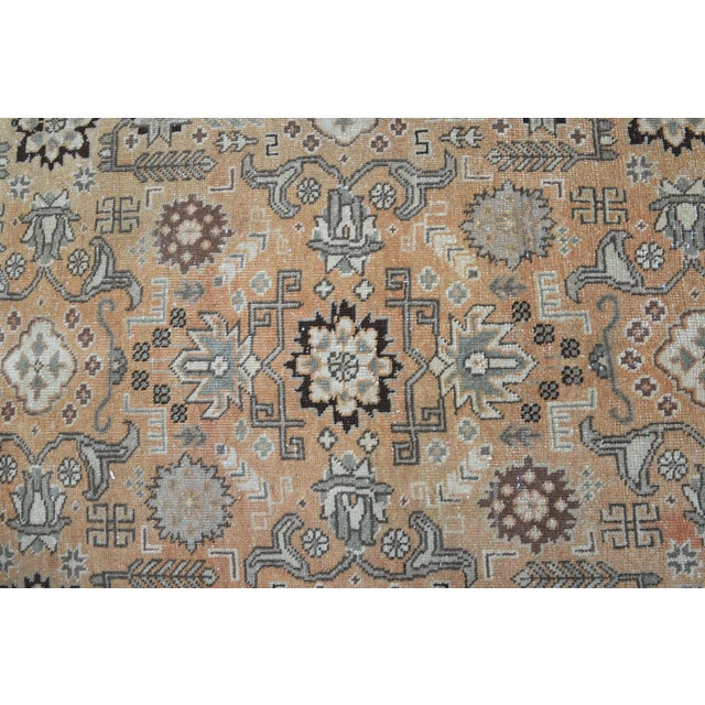 Brown 1960s Vintage Persian Handmade Wool Cotton Light Brown Area Rug For Sale - Image 8 of 11