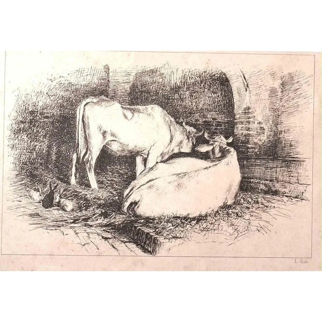 In the Stable is an original Lithograph realized in the 1880 Century by Luigi Gioli. Good conditions. The artwork is...